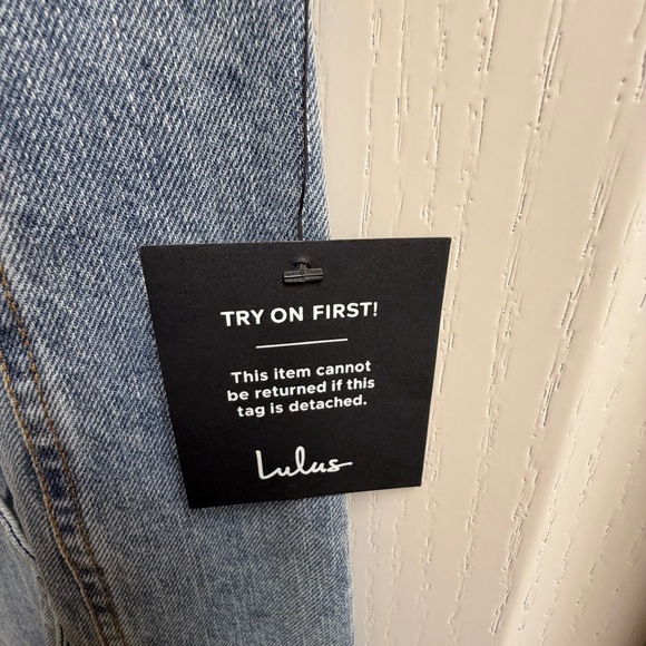 🆕 Lulus Sweetest Inspiration Light Wash Denim Button-Front Midi Dress Size S - Picture 10 of 13